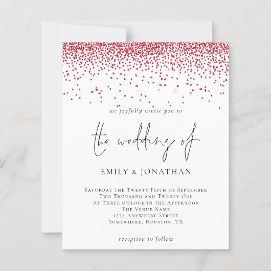 Budget Script Red Glitter Weddenschap (Voorkant)