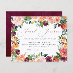 Budget Script Roos Gold Sweet 16 Birthday Party