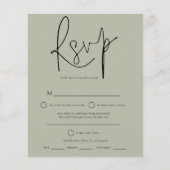 Budget Script Sage Green Wedding RSVP (Voorkant)