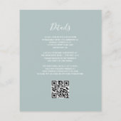 Budget Script Sea Glass QR Code Trouwuitnodiging (Achterkant)