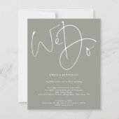 Budget Script We Do Sage QR Code Wedding Invite (Voorkant)