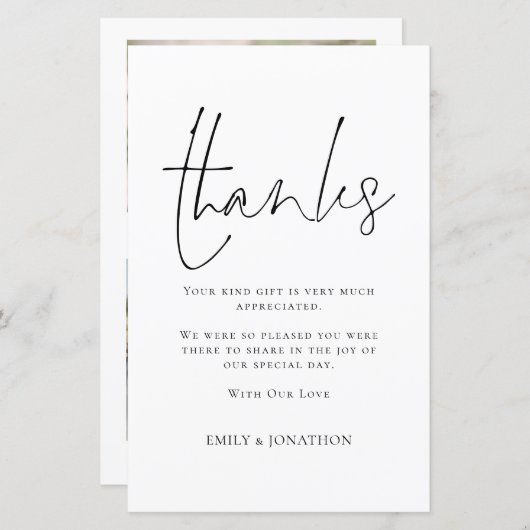 BUDGET Script Weduwen 3 Foto Collage Quote Bedankt (Voorkant / Achterkant)