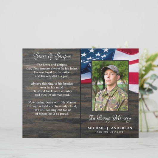 Budget Service commémoratif Programme funéraire pa (Debout devant)