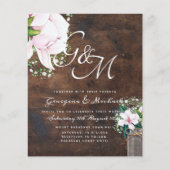 BUDGET Sfeervol Roze Magnolia Chic Trouw Uitnodigi (Voorkant)