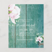 BUDGET Sfeervol Roze Magnolia Chic Trouw Uitnodigi (Voorkant)
