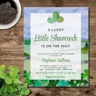 Budget Shamrock Baby shower Invitation