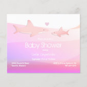 Budget Shark Pink Ocean Baby shower Invitation (Voorkant)