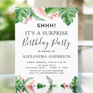 Budget Shhh Surprise Birthday Party tropical
