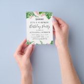 Budget Shhh Surprise Birthday Party tropical Flyer (Hand)