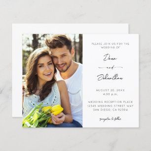 Budget Side Photo Modern Calligraphy Wedding