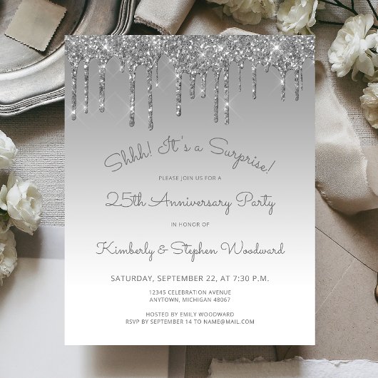 Budget Silver 25th Anniversary Surprise Party