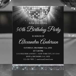 Budget Silver 50th Birthday Silver Disco Ball