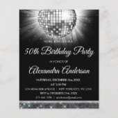 Budget Silver 50th Birthday Silver Disco Ball Flyer (Voorkant)