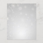 Budget Silver Aqua Snowflakes Weddenschap (Achterkant)