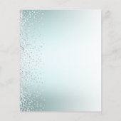 Budget Silver Confetti Aqua Ombre Wedding Invite (Achterkant)