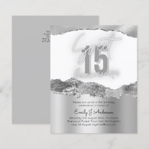 BUDGET Silver Foil Glitter Quinceanera 15th Girls