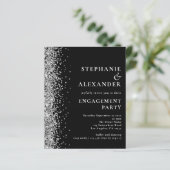 Budget Silver Glitter Engagement Party - Zwarte Ui (Staand voorkant)