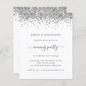 Budget Silver Glitter Evening Weddenschap (Voorkant / Achterkant)