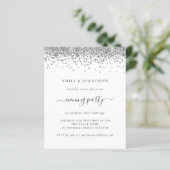 Budget Silver Glitter Evening Weddenschap (Staand voorkant)