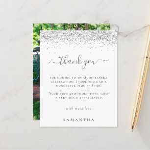 Budget Silver Glitter Foto Quinceanera Dank u