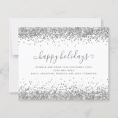 Budget Silver Glitter-grenzen Prettige feestdagen  (Voorkant)