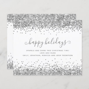 Budget Silver Glitter-grenzen Prettige feestdagen 