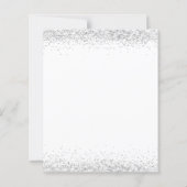 Budget Silver Glitter-kerstfeest White Invite (Achterkant)