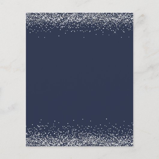 Budget Silver Glitter Script Blue New Yyears Party (Achterkant)