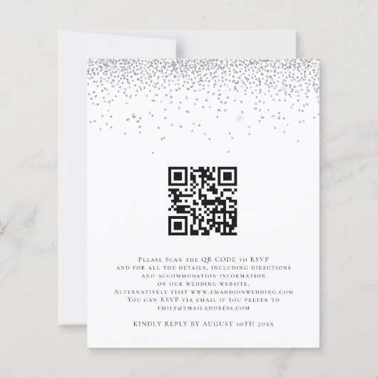 Budget Silver Glitter We doen QR Code Weduwen Uitn (Achterkant)