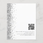 Budget Silver Glitter White Wedding Invitation (Achterkant)