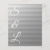 Budget Silver & Grey Stripes Wedding Flyer (Achterkant)