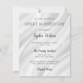 Budget Silver Paarse Dress Sweet 16 uitnodiging (Achterkant)