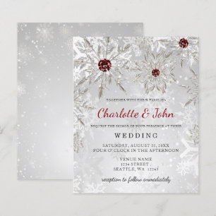 Budget Silver Red Snowflakes Weddenschap