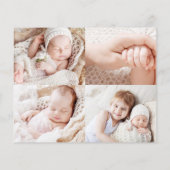Budget Simple Baby Announounge Foto Collage (Achterkant)