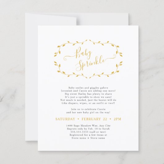 Budget Simple Bébé Botanique Sprinkle PAPIER (Devant)