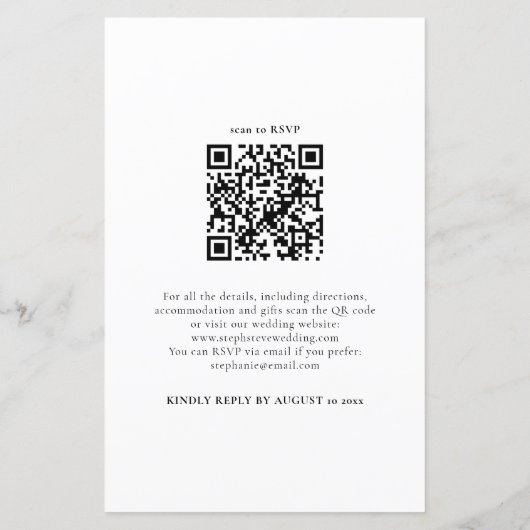 Budget Simple Black White QR Code Weddenschap Uitn (Achterkant)