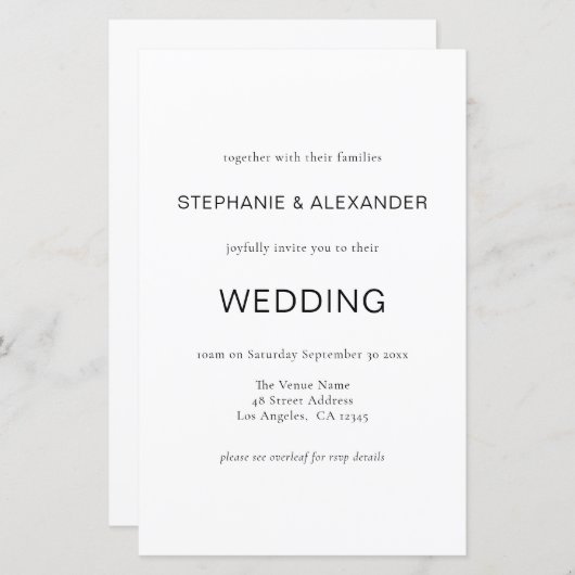 Budget Simple Black White QR Code Weddenschap Uitn (Voorkant / Achterkant)