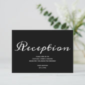 Budget Simple Black White Weduwen Reception Informatiekaartje (Staand voorkant)