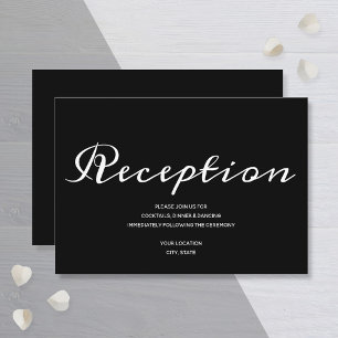Budget Simple Black White Weduwen Reception Informatiekaartje