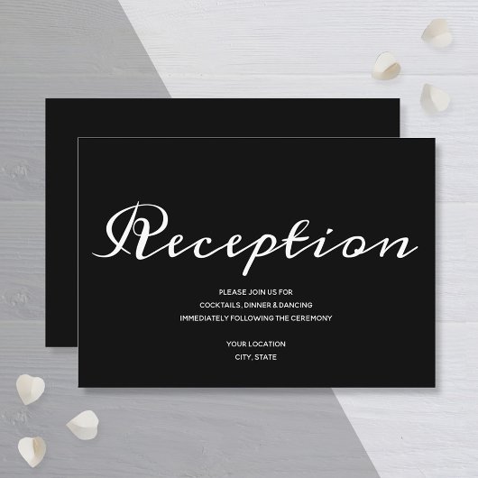 Budget Simple Black White Weduwen Reception Informatiekaartje