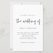 Budget Simple Black White Weduwen Uitnodiging (Voorkant)