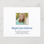 Budget Simple Blue Photo Afstuderen Aankondiging