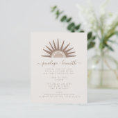 Budget Simple Boho Sun Taupe Wedding Invite (Staand voorkant)