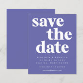 Budget Simple Bold Paars Save the Date Kaart (Voorkant / Achterkant)