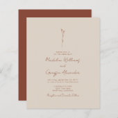 BUDGET Simple Botanical Line Art Weddenschap Invit (Voorkant / Achterkant)