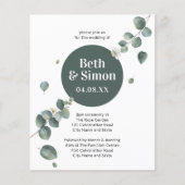 Budget Simple Botanique Chute Feuille Mariage vert (Devant)