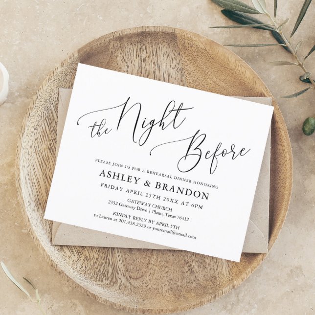 Budget Simple Calligraphy Rustic Rehearsal Dinner (Creator heeft geüpload)