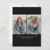 Budget Simple Calligraphy Three Photo Afstuderen Aankondiging (Achterkant)