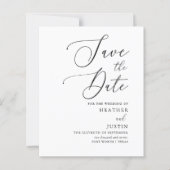 Budget Simple Calligraphy Weddenschap Save the Dat (Voorkant)