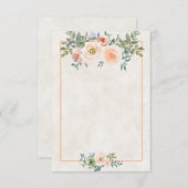 Budget simple Carte de mariage florale rose et ver (Devant / Derrière)